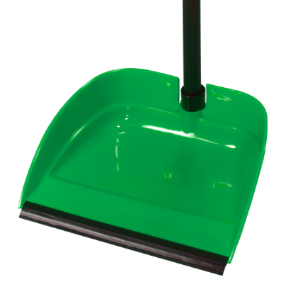 Recogedor plástico engomado con palo plegable 87 cm Verde